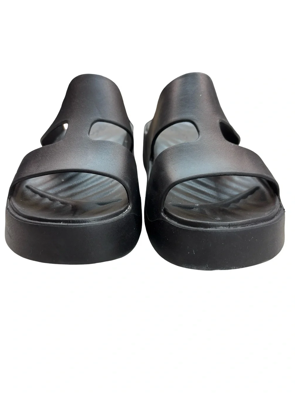CROCS Women’s Black Platform Slides Sz 8